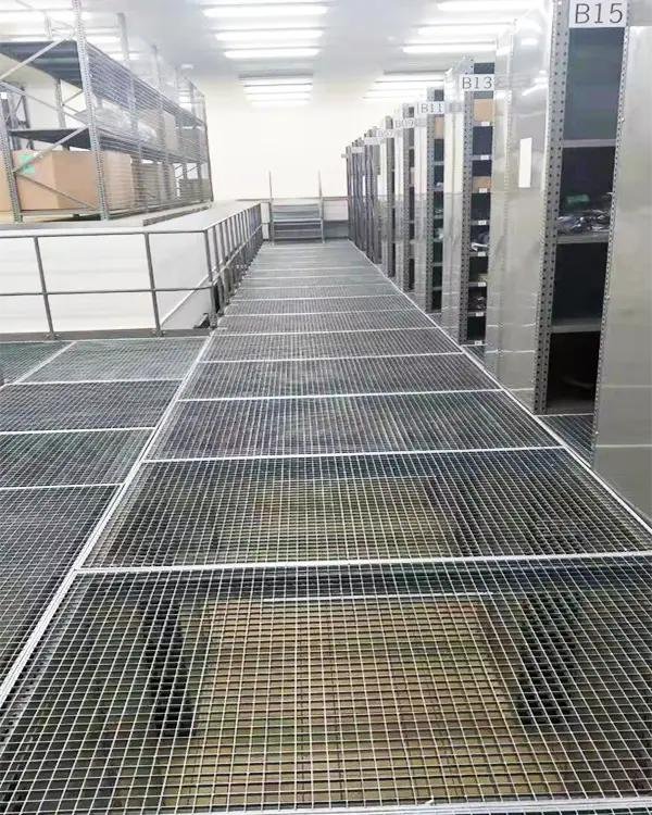 Industrial platform grating installation